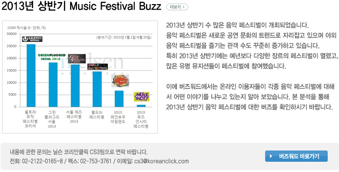 2013년 상반기 Music Festival Buzz